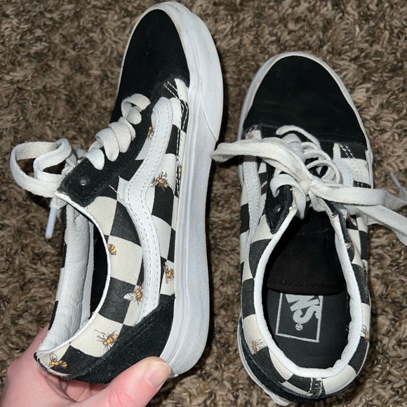 Vans Low Top Checkered W Bees Sneakers Size 5.5 - Picture 6 of 9